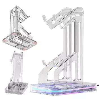 Подставка для дисплея контроллера RGB, экономящая место, настольное крепление, универсальный съемный органайзер для хранения, устойчивый к царапинам для PS5, PS4, Switch, Xbox белый