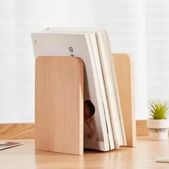 Подставка для дисплея Nature Wooden Bookheads Настольный органайзер Подставка для книг Настольное хранение B(13X8)-Beech Wood