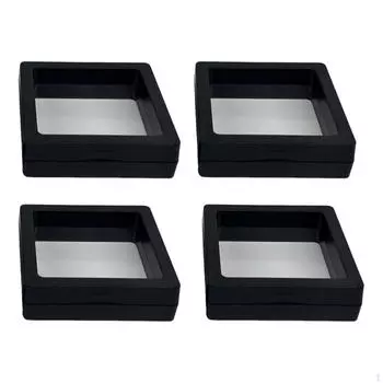 Подставка для дисплея в рамке, коробка из 3D-тонкой пленки, прозрачные подставки для монет для броши, медали чёрный