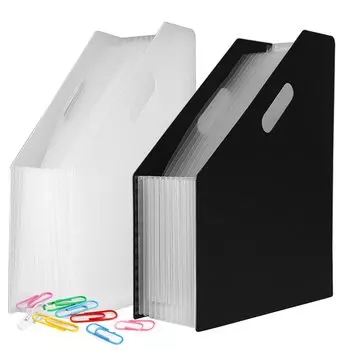 Подставка для документов A4 13 карманов, набор из 2 предметов, коробка для документов, большая вместимость, классификация для организации хранения, удобная, простая в использовании, вертикальная, бесплатная доставка