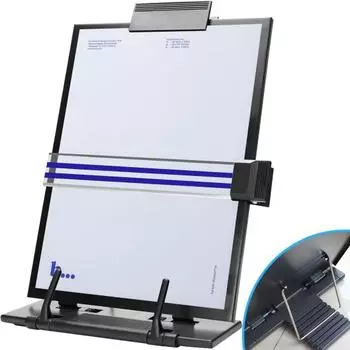 Подставка для документов Настольный держатель для книжного дисплея Стабильный нескользящий регулируемый дизайн Подставка для бумаги для файлов чёрный
