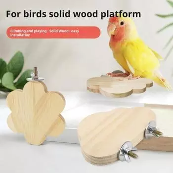 Подставка для домашних животных, птиц, натуральное дерево, форма облака, птичий окунь, платформа, подставка, простая установка, угловое пространство для птиц, жевательный игровой тренажерный зал Flower