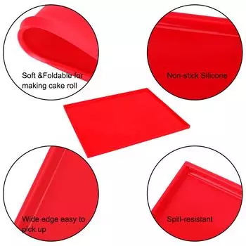 Подставка для духовки Подставка для швейцарских рулетов Силиконовая антипригарная кухонная утварь для выпечки Многофункциональная подставка для торта Коврик для выпечки красный