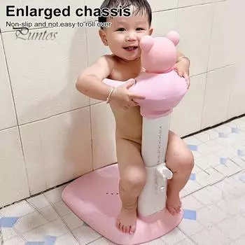 Подставка для душа для младенца с регулируемой высотой и нескользящим основанием, портативная подставка для ванны, подставка для душа для ванны, лучшая поддержка для детской ванны Bear розовый