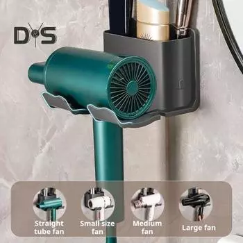 Подставка для фена для настенного монтажа U-образной формы, прочная несущая способность, простая установка, универсальный держатель для фена с ящиком для хранения белый