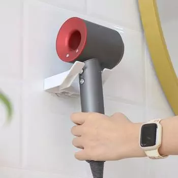 Подставка для фена, настенная, противоскользящая, самоклеящаяся, выдерживает большую нагрузку, водонепроницаемый держатель для хранения фена, органайзер белый