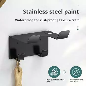 Подставка для фена, настенное крепление, держатель для хранения, прочный, выдерживающий нагрузку, водонепроницаемый, простая установка чёрный