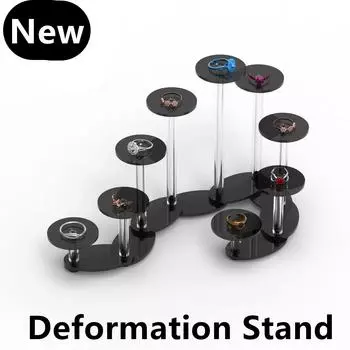 Подставка для фигурок, 9-слойная, круглая, ступенчатая, съемная, вращающаяся, для показа тортов, акриловый многофункциональный лак для ногтей, ювелирные изделия чёрный