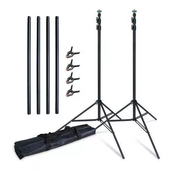 Подставка для фона 9,84x9,84 фута, регулируемая подставка для фона для фотостудии, комплект с 4 зажимами и 4 P