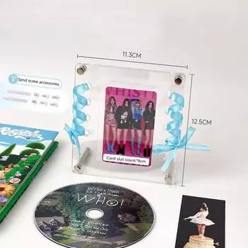 Подставка для фотографий на компакт-дисках, прозрачная акриловая фоторамка, держатель для фотокарточек, протектор для открыток-идолов, декор комнаты as the picture