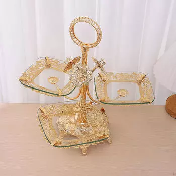 Подставка для фруктов, держатель для кексов, 3-х уровневая подставка для посуды, поднос для закусок, тарелка для демонстрации