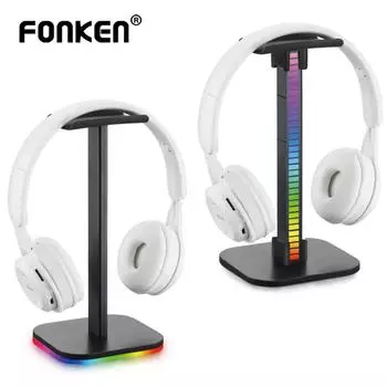 Подставка для гарнитуры Fonken RGB со светодиодной подсветкой/USB-подсветкой, настольный компьютер, держатель для дисплея для наушников, аксессуары для наушников для ПК, геймера Basic Model чёрный