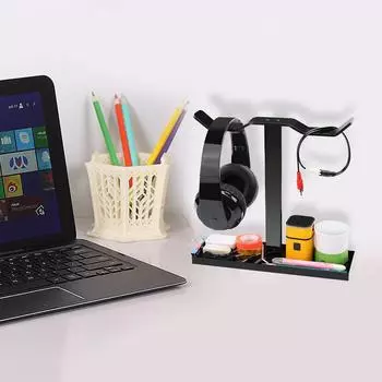 Подставка для гарнитуры высотой 10,2 дюйма, держатель для наушников, прочная основа, поддерживающая планка для большинства размеров наушников, прочная рамка из АБС-пластика