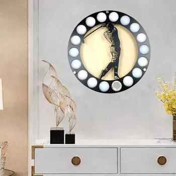 Подставка для гольфа с мячом для гольфа, подарочная стойка для гольфиста, подвесной металлический силуэт, настенный декор, круглый