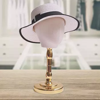 Подставка для головных уборов манекена, универсальный держатель для изготовления париков, дисплей для шляп для домашнего салона и путешествий gold