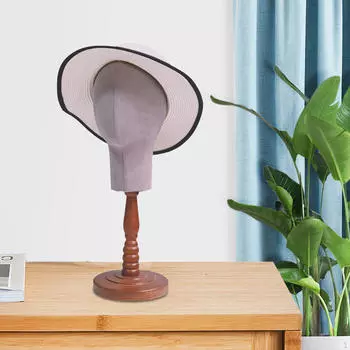 Подставка для головы манекена для шапок, держатель для парика, домашняя многофункциональная устойчивая стойка с деревянным основанием