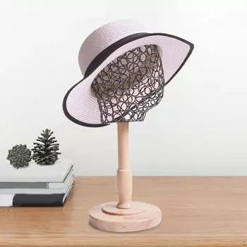 Подставка для головы манекена для шапок, модель держателя парика с деревянным стилем золотистый