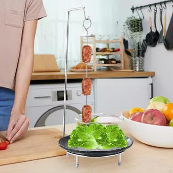 Подставка для гриля и шашлыка, вертикальный шампур для барбекю для вечеринки чёрный