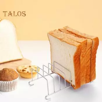 Подставка для хлеба из нержавеющей стали, держатель для тостов на 8 ячеек для фритюрницы, прямоугольная подставка для тостов на кухню, нержавеющая подставка для охлаждения хлеба, многофункциональная подставка для тостов белый