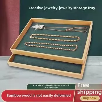 Подставка для хранения браслетов и сережек из бамбука и дерева