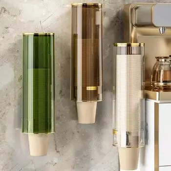 Подставка для хранения бумажных стаканчиков Большая вместимость Простая установка Настенная дубильная кора