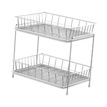 Подставка для хранения чашек для сушки чашек, 2 слоя, с подносом, экономящая место, сушилка для посуды, стакан для питья