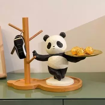 Подставка для хранения ключей в виде панды, органайзер для статуэтки панды из смолы, декоративный подставка для хранения панды, домашний декор для стола в гостиную, офис, кабинет C