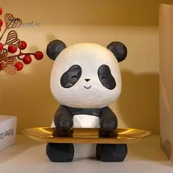 Подставка для хранения ключей в виде панды, органайзер для статуэтки панды из смолы, декоративный подставка для хранения панды, домашний декор для стола в гостиную, офис, кабинет C