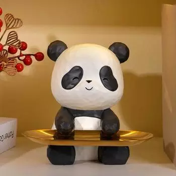 Подставка для хранения ключей Yousheng Panda, подставка-органайзер из смоляной статуи панды, декоративная подставка для хранения панды, домашний декор для стола в гостиную, офис, кабинет C