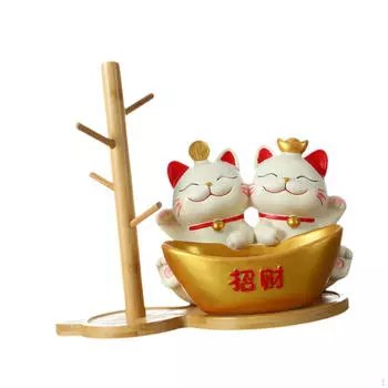 Подставка для хранения Lucky Cat, симпатичные фигурки, домашний декор, подарок на день рождения, декоративное украшение для входа, ключ