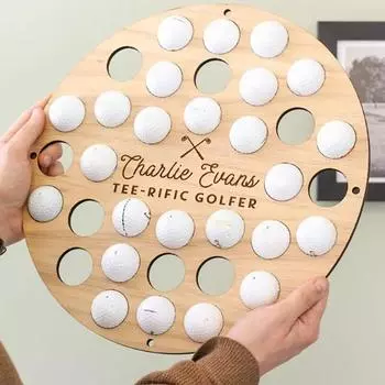 Подставка для хранения мячей для гольфа, стойка для хранения, 34 отверстия, гладкие края, без заусенцев, деревянный держатель для мячей для гольфа, настенное крепление, полка S