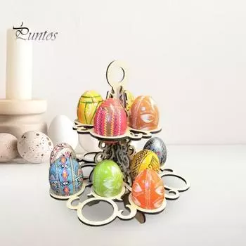 Подставка для хранения пасхальных яиц, 2 яруса, деревенский деревянный красочный держатель для яиц, органайзер, подставка для дисплея, домашний офис, кухонный стол, центральное украшение