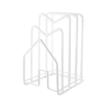 Подставка для хранения разделочных досок Универсальная подставка-держатель для крышек кастрюль и сковородок, органайзер для кухни White