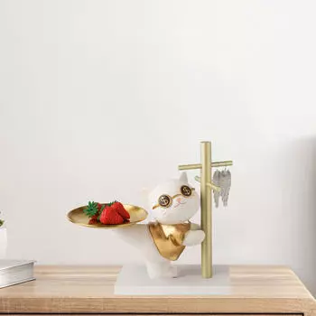 Подставка для хранения статуэтки кошки удачи с полкой для дисплея 29x15x27 см, универсальное настольное украшение из смолы