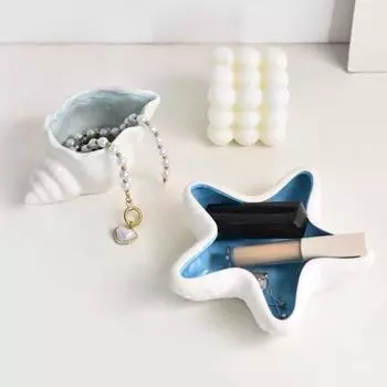 Подставка для хранения украшений в виде морской звезды, керамическая подставка для ключей, органайзер для стола, кольца, серьги, ожерелья, браслеты, подставка для хранения на прикроватном столике D