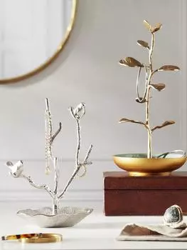 Подставка для хранения ювелирных изделий из латуни, нерегулярная форма, геометрический узор, модное украшение для рабочего стола, серьги, браслет