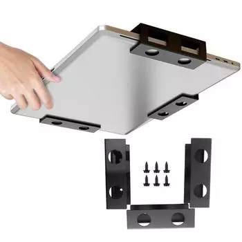 Подставка для хранения Yousheng, крепление для ноутбука под столом, прочная несущая способность, простая установка, универсальный металлический держатель для полок под столом чёрный