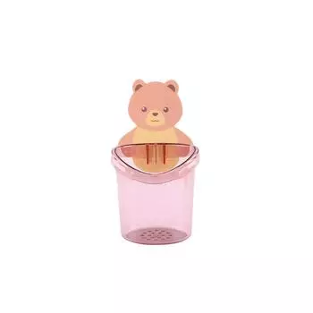 Подставка для хранения зубных щеток Bear, настенная стойка для хранения расчесок, ящик для хранения в ванной комнате, розовый