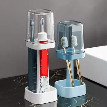 Подставка для хранения зубных щеток, регулируемый переносной держатель зубных щеток с чашкой для ополаскивателя полости рта, органайзер для ванной комнаты, аксессуары для ванной комнаты чистый