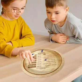 Подставка для игральных костей с 6 кубиками, переносная круглая деревянная подставка для игральных костей для детей, взрослых, семейных вечеринок, интерактивная классическая настольная игра в кости