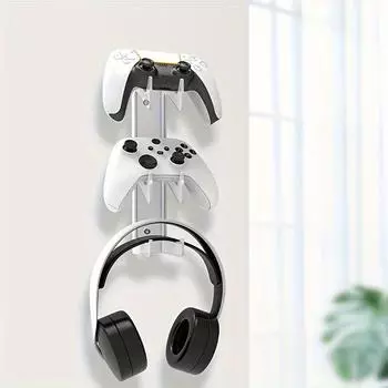 Подставка для игрового контроллера, подставка для гарнитуры, универсальный держатель для двух контроллеров, гарнитура белый