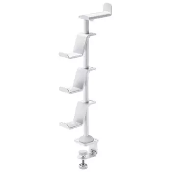 Подставка для игрового контроллера Sanwa Supply с зажимом (С держателем для наушников/белый) JY-STN2W