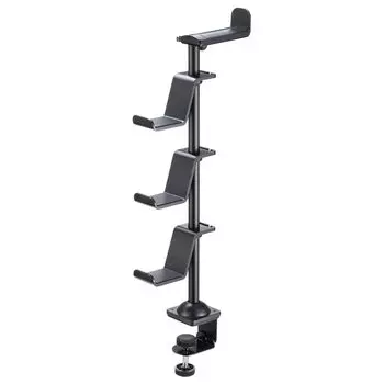 Подставка для игрового контроллера Sanwa Supply с зажимом (С держателем для наушников/черный) JY-STN2BK