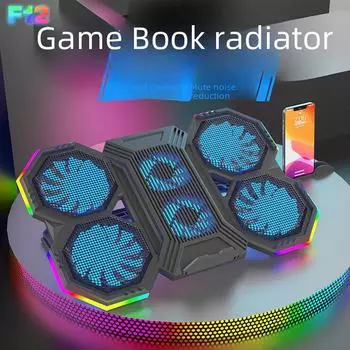 Подставка для игрового ноутбука 15,6 с воздушным охлаждением RGB и 6 вентиляторами - радиатор F12 F12 Standard Edition