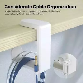 Подставка для игровых наушников для ПК с регулируемым вращающимся на 360° кронштейном, подставка для наушников с креплением на голову, универсальное крепление на стол Simplicity белый