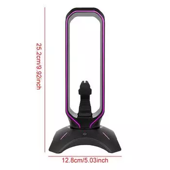 Подставка для игровых наушников RGB с USB 2.0-концентратором, держатель для накладных наушников с 2 портами USB, полка для наушников для настольного дисплея розовый