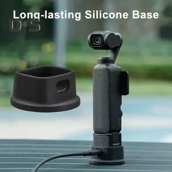 Подставка для камеры на столе с полым портом зарядки, широкая совместимость, гибкая силиконовая подставка для Osmo Pocket 3 чёрный