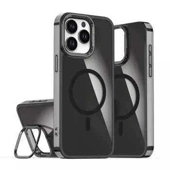 Подставка для камеры, однотонный чехол MagSafe для iPhone 16 Pro Max 15 14 Pro 13 12, защитный кронштейн для объектива, ударопрочный магнитный тонкий жесткий чехол для телефона из ПК iPhone 16 чёрный