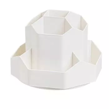 Подставка для карандашей и ручек на стол, 9 отделений, вращающиеся на 360° настольные органайзеры, настольный органайзер для макияжа, стаканчик для карандашей, детский арт бежевый