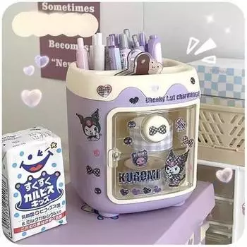 Подставка для карандашей своими руками + бесплатная наклейка Sanrio, фиолетовая + наклейка Kuromi..., 1 шт., популярный персонаж в Корее